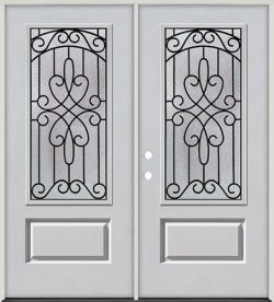 3/4 Lite Fiberglass Prehung Double Door Unit #279