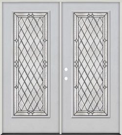 Diamond Full Lite Fiberglass Prehung Double Door Unit #294