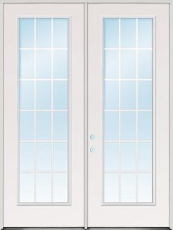 8'0" Tall 18-Lite GBG Fiberglass Patio Door Unit