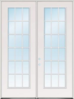 8'0" Tall 18-Lite Fiberglass Patio Door Unit