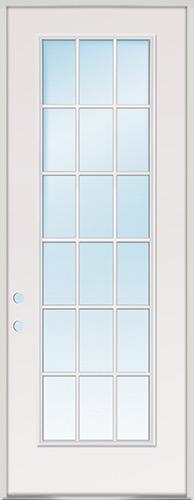 8'0" Tall 18-Lite Fiberglass Prehung Door Unit