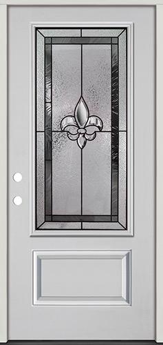 Fleur-de-lis 3/4 Lite Fiberglass Prehung Door Unit #48
