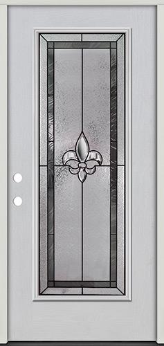 Fleur-de-lis Full Lite Fiberglass Prehung Door Unit #84