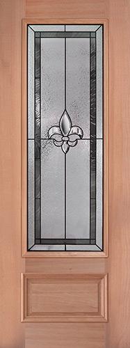 Fleur-de-lis 8'0" Tall 3/4 Lite Mahogany Wood Door Slab #84