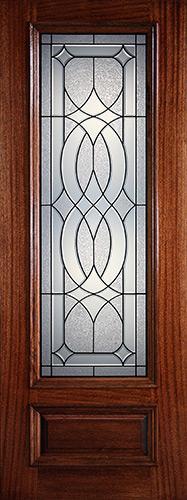 Hamilton 8'0" Tall 3/4 Lite Mahogany Wood Door Slab #7342