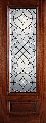 Hamilton 8'0" Tall 3/4 Lite Mahogany Wood Door Slab #8-7104