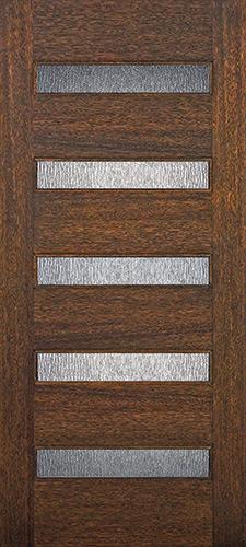 Modern 5-Lite Mahogany Wood Door Slab