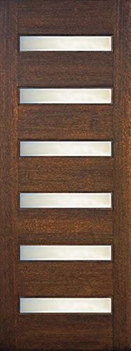 8'0" Tall Modern 6-Lite Mahogany Wood Door Slab