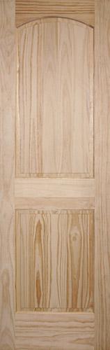 8'0" Tall 2-Panel Arch Pine Interior Wood Door Slab