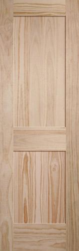 8'0" Tall 2-Panel Shaker Pine Interior Wood Door Slab