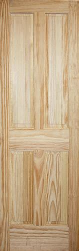 8'0" Tall 4-Panel Pine Interior Wood Door Slab