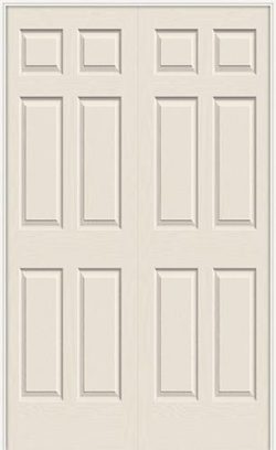 6'8" 6-Panel Textured Molded Interior Prehung Double Door Unit