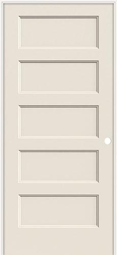 6'8" Modern 5-Panel Flat Smooth Molded Interior Prehung Door Unit