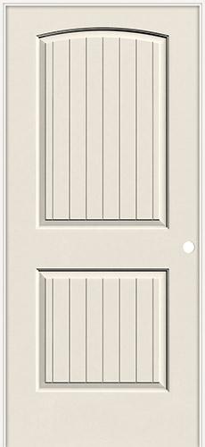 6'8" 2-Panel Arch V-Groove Smooth Molded Interior Prehung Door Unit