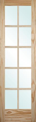 6'8" Tall 10-Lite Pine Interior Wood Door Slab