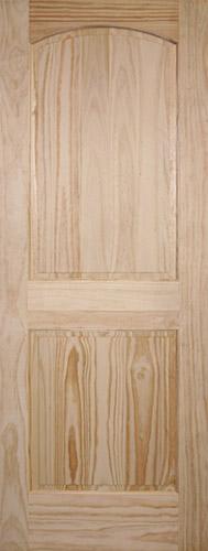 6'8" Tall 2-Panel Arch Pine Interior Wood Door Slab