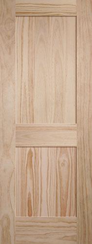 6'8" Tall 2-Panel Shaker Pine Interior Wood Door Slab