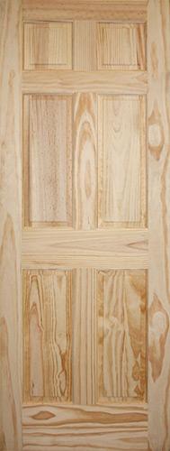 6'8" Tall 6-Panel Pine Interior Wood Door Slab