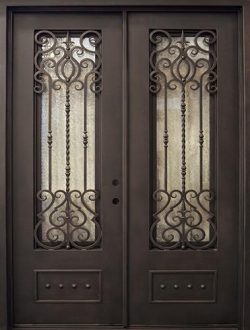 74" x 97" Baton Rouge Iron Prehung Double Door Unit