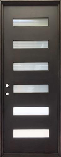 38" x 97" Modern 6-Lite Iron Prehung Door Unit