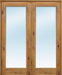 Interior 6'8" 1-Lite Knotty Alder Wood Door French Unit