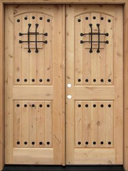 Rustic Knotty Alder Wood Double Door Unit #UK20