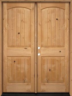 Rustic Knotty Alder Wood Double Door Unit #UK25