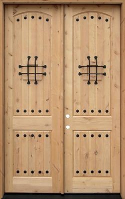 8'0" Tall Rustic Knotty Alder Wood Double Door Unit #UK20