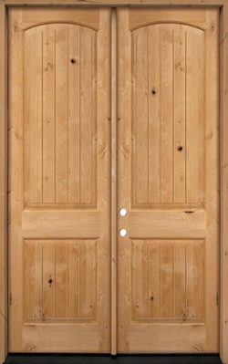 8'0" Tall Rustic Knotty Alder Wood Double Door Unit #UK25