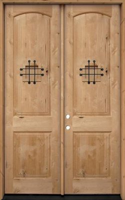 8'0" Tall Rustic Knotty Alder Wood Double Door Unit #UK26