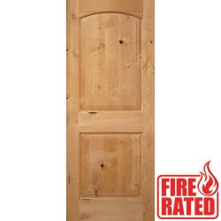 Fire Rated 6'8" 2-Panel Arch Knotty Alder Door Slab