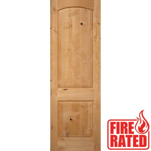 Fire Rated 8'0" 2-Panel Arch Knotty Alder Door Slab