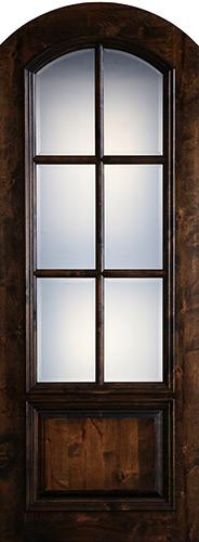 Preston 36" x 8'0" 6-Lite Low-E Arch Top Knotty Alder Wood Door Slab