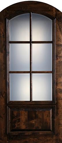 Preston 42" x 8'0" 6-Lite Low-E Arch Top Knotty Alder Wood Door Slab