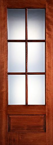Preston 8'0" Tall 6-Lite Low-E 1-Panel Mahogany Wood Door Slab