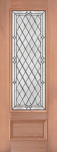 8'0" Tall Diamond 3/4 Lite Mahogany Wood Door Slab #294