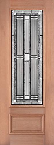 8'0" Tall 3/4 Lite Mahogany Wood Door Slab #297