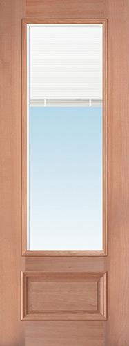 8'0" Tall 3/4 Mini-blind Mahogany Wood Door Slab