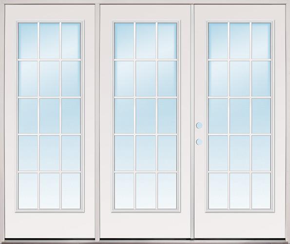 8 0 Wide 15 Lite Steel Patio Prehung Triple Door Unit Clearance Center 8 0 Wide 15 Lite Steel Patio Prehung, Triple Sliding Glass Door