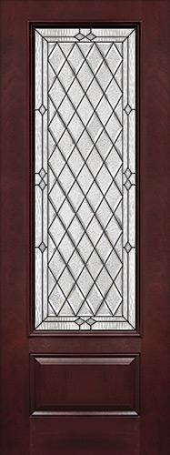 Diamond 8'0" Tall 3/4 Lite Pre-finished Fiberglass Wood Door Slab #294