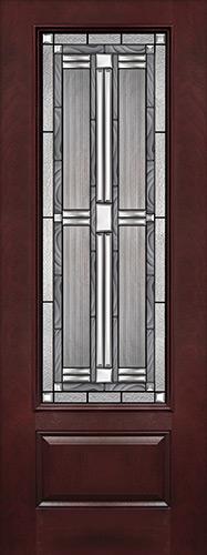 8'0" Tall 3/4 Lite Pre-finished Fiberglass Wood Door Slab #297