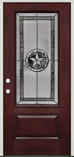 Texas Star 3/4 Lite Pre-finished Mahogany Fiberglass Prehung Door Unit