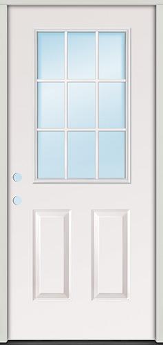 9-Lite Steel Prehung Door Unit