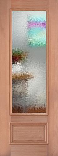 8'0" Tall Privacy Glass 3/4 Lite Mahogany Wood Door Slab