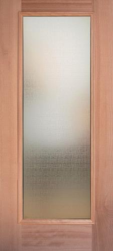 Privacy Glass Full Lite Mahogany Wood Door Slab