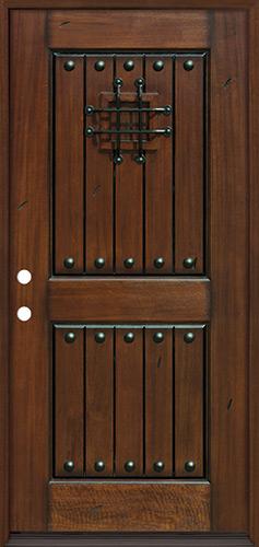 Rustic Mahogany Prehung Wood Door Unit #320