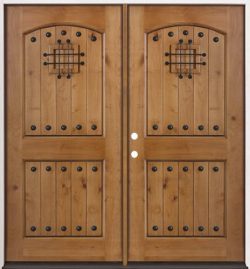 Rustic Knotty Alder Prehung Double Wood Door Unit #20