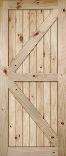 7'0" Tall K-Bar V-Grooved Knotty Pine Barn Door Slab