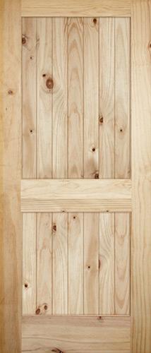 7'0" Tall Wide 2-Panel V-Grooved Knotty Pine Barn Door Slab