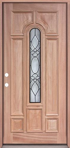 Center Arch Mahogany Prehung Wood Door Unit #UM58